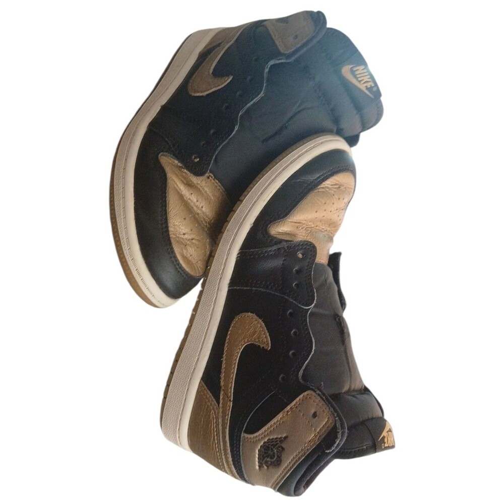 Nike Air Jordan 1 Retro High OG Black Metallic Gold FD1412-071 Size 2y